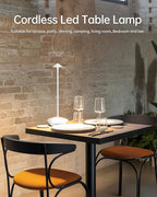 Portable Led Cordless Lamp Table Light 2 Pack, Rechargeable 6000mAh Battery Outdoor Table Lamp for Dinning Restaurant Patio Bedroom Camping, IP54 Waterproof, Dimmable
