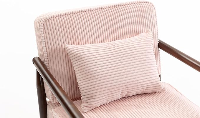 KEIKI Mid Century Modern Accent Chair with Storage, Corduroy Fabric Armchair with Secret Storage Space, for Living Room, Bedroom