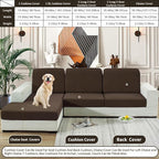 YEMYHOM Stretch Individual Cushion Covers Sofa Chair Seat Cushion Slipcovers Soft Couch Cover Replacement Large Checkered Furniture Protector with Elastic Bottom (1 Pc Cushion Cover, Dark Coffee)