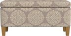 HomePop Drake Large Decorative Storage Bench -Brown Medallion