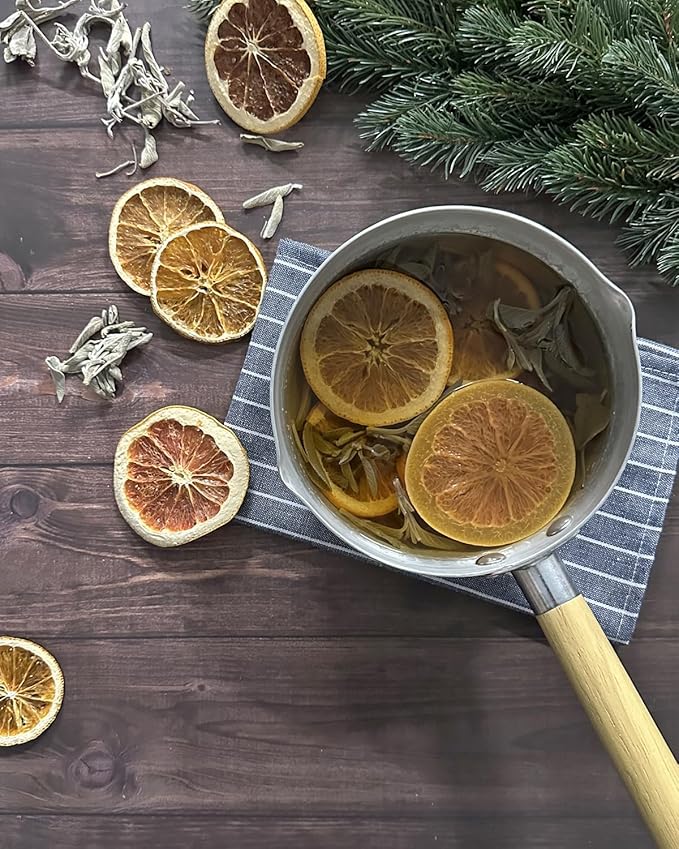 Potpourri Simmering, Sage Citrus Simmer Pot Kit with Sage, Dried Orange Slices, Grapefruit, Salt Stovetop Potpourri Kits for Spring Cleansing House, Abundance, Money, Negative Energy Cleanse
