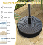 Giantex 75lbs Fillable Umbrella Base, 20 inch Water and Sand Filled Umbrella Stand, Fit 1.5"-1.9" Umbrella Pole, HDPE Weighted Market Table Umbrella Holder for Outdoor Deck Garden Poolside