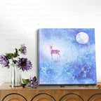 Charouse 3 Pieces Unframed Wall Decor Fusion Modern Boho Wall Art for Living Room Office Bedroom Cafes Hotels Deer Starry Sky Woodlands Pictures Christmas GIft Wall Decor 16 * 16 Inch