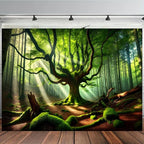 BSFHH Nature Tapestry Forest Tree Sea Cave Wall Hanging, Stream Through Rainforest Landscape Wall Art Tapestry for Bedroom Living room (Century-old tree, 110" × 87", Unframed)