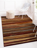 Unique Loom Barista Collection Area Rug - Icatu (6' 1" x 9' Rectangle, Beige/Brown)