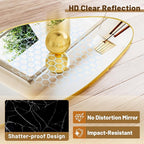 Antok Full Length Mirror, 68"x26" Floor Mirror with Stand, Standing Hanging Leaning Irregular Mirrors for Bedroom Living Room Entryway, Wavy Shaped, Golden