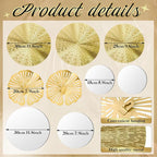Hicarer 9 Pcs Circle Mirrors Metal Home Decor Wall Decorative Modern Round Accent Wall Art Sculpture Hanging Decorations for Living Room Office Bedroom Kitchen(Gold)