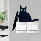 AWISBI Black Cat Door Topper, Wooden, Modern Style, Wall Pediment, Cat Lover Gifts, Black