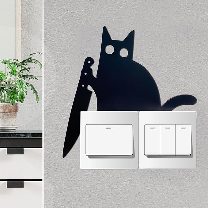 AWISBI Black Cat Door Topper, Wooden, Modern Style, Wall Pediment, Cat Lover Gifts, Black