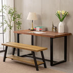 Entryway Bench, Farmhouse Indoor Entry Way Shoe Benches Seat, Industrial Metal Shoe Storage Bench Organizer for Living Room, Bedroom, Hallway (Rustic Oak)