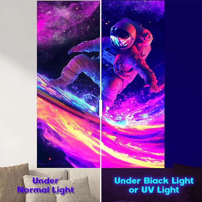 NYZE Astronaut Space Tapestry for Bedroom, Glow in the Dark Room Decor Wall Tapestries, Cool Galaxy Planet Wall Hanging, Wall Hanging for Men Guys Gamer Room Dorm Living Room 60in×80in