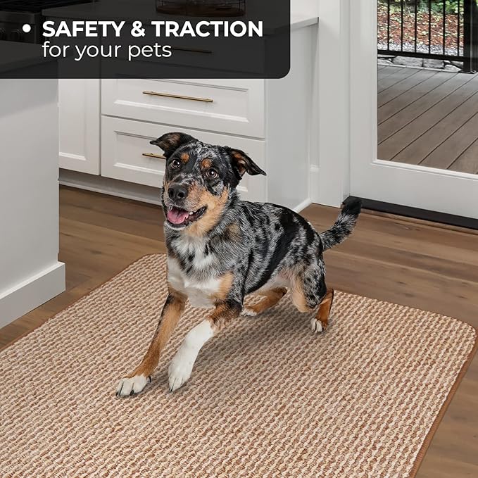 House, Home and More Skid-Resistant Carpet Indoor Area Rug Floor Mat - Praline Brown - 3 Ft X 3 Ft - Non Slip Rubber Backing, Stain Resistant, Dog Friendly, Living Room Bedroom Kitchen Entryway