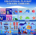 ABC Kids Rug for Playroom 59"×39.4" Ocean Rug Baby Play Mat Alphabet Mat Sea Animal Number Shape Classroom Kids Playroom Carpet Early Learning Carpet for Preschool Toddlers