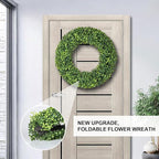 Wreaths, 20" Wreath, Boxwood Wreaths for Front Door, for Spring, Summer, Fall or Winter Wreath,Used for Farmhouse, Room Indoors,Outdoors, corridors, Offices. (Green)