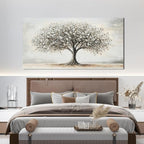 AIXMGSJS Canvas Wall Art Decor Canvas Art Decor Tree of Life Art Modern Black and White Wall Art Prints Large Artwork for Walls Pictures for Living Room for Bedroom Office Wall Decor 24" X 48"