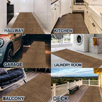 Custom Size Backed Non-Slip Area Rugs Runner, Easy Clean, Waterproof Runner Rugs for Hallway Entryway, Kitchen, Laundry, 2FT x 6FT, Brown Stripe