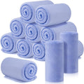 Tinideya 12 Pcs Flannel Fleece Throw Blanket Bulk 50 x 60 Inch Soft Fleece Blanket Warm Throw Blankets Coral Blankets for Couch Sofa Home Wedding Gifts Season (Blue Purple)