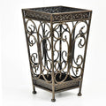 Dualplex Super Quality Umbrella Stand, Umbrella Holder Antique Look Metal Entry Hallway Décor, Square Style Removable Drip Tray. Home, Office Decoration Rack Holds Umbrellas Canes Walking Sticks