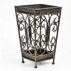 Dualplex Super Quality Umbrella Stand, Umbrella Holder Antique Look Metal Entry Hallway Décor, Square Style Removable Drip Tray. Home, Office Decoration Rack Holds Umbrellas Canes Walking Sticks