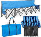 Folding Bench Seat with 2 Pockets for Easy Storage – Portable Lightweight Weather Resistant Sideline Seating Team Bench with a Carrying Bag for Soccer | Baseball | Camping