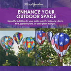 Hot Air Balloon Hanging Garden Spinner 22" - Vibrant Wavy Gradient Design, Weather-Resistant Outdoor Decor, Durable & Lightweight for Patios, Yards, and Gardens - Eye-Catching Wind Spinner