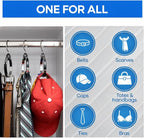 Rolly Hanger® Closet Space Saver – Premium Rotating Aluminum Organizer for Belts, Ties, Hats & Handbags – Heavy Duty 360° Swivel – Declutter & Maximize Storage (2 Pack)