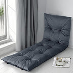 HOMBYS Floor Lounger Pillow Foldable and Tufted Design Long Floor Cushion for Yoga, Reading, Sleeping, Meditation, Elastic Band for Roll Up and Easy Storage, Machine Washable, Dark Grey, 74"x27"