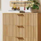 GarveeHome 5 Drawer Dresser for Bedroom, 48 in Tall Modern Chest of Drawers with Deep Drawers and Wide Top, Fluted Wooden Dresser Organizer for Living Room, Hallway, Kids Room, Natural