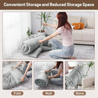 BALAPET Floor Lounger Pillow,Foldable Light Thick Tufted Floor Pillow Cushion with Elasticized Webbing for Easy Storage.Floor Lounger for Meditation,Playing,Yoga,Reading,Sleeping(Light Gray)