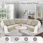 Recliner Sofa Covers 100% Waterproof Recliner Cover Washable Velvet L Shape Recliner Couch Covers for Sofa Pets Anti Slip Recliner Slipcovers with Pockets (5 Seat Sofa, Light Gray)