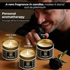 Black Rose Candle Strong Scented Soy Candel Clean Non Toxic Velas Aromáticas Gift for Women 5Oz Decorative Tin Jars with Lids Pack of 3