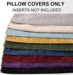 decorUhome Spring Chenille Soft Cozy Throw Pillow Covers 26x26 Set of 2, Modern Farmhouse Boho Velvet Decorative Euro Sham Pillow Cases with Stitched Edge for Couch Sofa Bed Home Decor, Forest Green