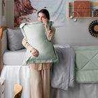 Bedsure Twin XL Comforter Set - 5 Pieces Reversible Sage Green Bedding, Twin XL Size Bed Set for All Seasons, Bed in a Bag with Down Alternative Comforter, Sheets, Pillowcase & Sham