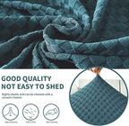 YEMYHOM Stretch Individual Cushion Covers Sofa Chair Seat Cushion Slipcovers Soft Couch Cover Replacement Large Checkered Furniture Protector with Elastic Bottom (1 Pc Cushion Cover, Peacock Blue)