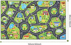 Kids Car Play Rugs - 36"x60" Learning and Fun City Road Map Play Mat for Playing with Cars Trucks, Non-Slip Playmat for Nursery, Playroom Bedroom and Classroom, Machine Washable