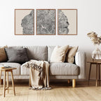 CHDITB Framed Wood Tree Rings Wall Art Set, 16x24in Black and White Canvas Art Wall Decor, Abstract Nature Wall Pictures Prints, Modern Paintings Wall Art for Living Room, Bedroom, Farmhouse(3Pcs)