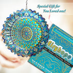 Wind Spinner Mandala Peacock - 12In Laser Cut Stainless Steel Wind Spinners Outdoor, 3D Kinetic Hanging Sculpture, Rustproof Metal Garden Decor Yard Art, Unique Gift for Women, Men, Holidays