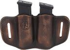 1791 Gunleather 2.2 Mag Holster - Double Mag Pouch for Double Stack Magazines, OWB Magazine Pouch for Belts