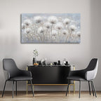 Belmrxne Dandelion Floral Wall Art White and Black Wall Decor Modern Artwork Above Couch Canvas Painting for Living Room Bedroom Dining Room Office Home Decor 24x48 inch