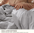 Bedsure Cotton Duvet Cover Set - 100% Cotton Waffle Weave Grey Duvet Cover Oversized King Size, GentleSoft™ and Breathable Bedding Set for All Season, 3 Pieces, 120"x98"