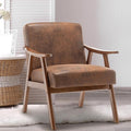 KEIKI Mid-Century Modern Accent Chair with Solid Wood Frame, Comfortable Single Sofa Chair for Daily Use in Living Room or Bedroom