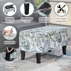 Convenience Concepts Designs4Comfort Winslow Storage Ottoman Bench 32" - Transitional Upholstered Footstool & Seat, for Living Room, Entryway, Hallway, & Bedroom, Paisley Fabric