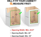(23" W x 22" D Cabinet Pull Out Shelves, 2-Tier | Heavy Duty Kitchen Pull Out Shelves for Wide Cabinets, 22 Inch Deep Sliding Cabinet Organizer