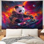 NYZE Blacklight Tapestry Panda Music Wall Tapestry Art Party Banner Colourful Poster Design Tapestries for Hip Hop College Dorm Room Bedroom Wall Decor 59in×51in