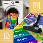 Kids Classroom & Playroom Rug - ABC Alphabet Educational Area Rug with Animals Colors & Numbers - Washable Non-Slip Carpet Playmat for Nursery Preschool & Reading Area 4x6 Feet