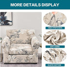 KRFOONN 2 Piece Chair Covers Printed Sofa Covers Couch Covers Washable Armchair Sofa Couch Slipcover Furniture Protector with Elastic Bottom for Living Room (Armchair, 26), Small