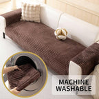 HAOMAIJIA Waterproof Couch Cover for Dogs Washable,Faux Fur Pet Couch Covers for Sofa,Soft Dog Bed Cover Non-Slip Couch Covers for 3 Cushion Couch Sofa Pet Friendly (Brown, 35" x 62" 1 Pack)