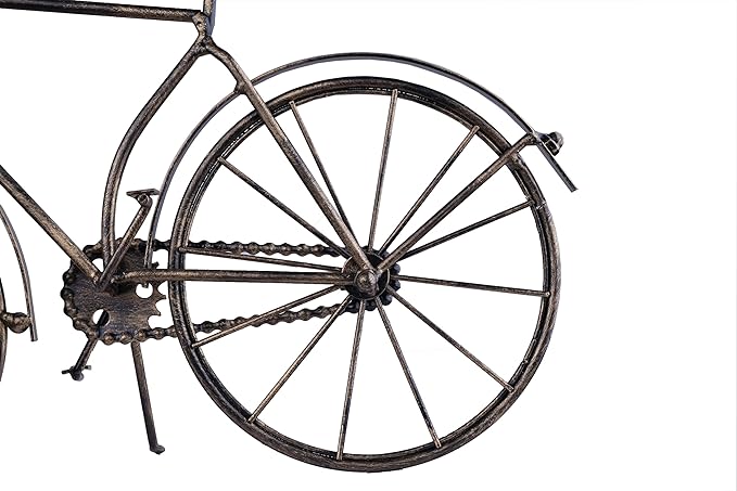 Berry President Antique Crafts Retro Vintage Style Bicycle Desk & Shelf Clock Modern Home Office Decoration Tabletop Display Ornament (Brown)