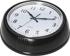Bernhard Products Black Wall Clock Retro Silent Non Ticking 9.5 Inch Round Battery Operated Quality Quartz Easy to Read for Home Kitchen Office Classroom School Clocks Sweep Movement Vintage Décor