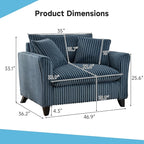 ERYE Living Room Accent Chair, Modern Corduroy Upholstered Chair Wider Seat Cushion Leisure Armchair W/2 Pillows and Removable Cover for Home Apartment,Bedroom,Office